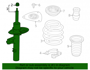 Front left shock absorber for Nissan Ariya 23-25 AWD