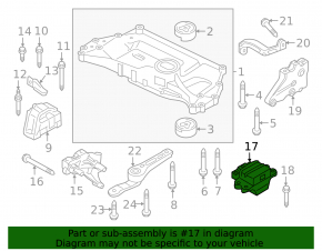 Engine mount left VW Jetta 11-18 USA 1.4T automatic transmission