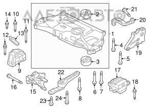 Engine mount left VW Jetta 11-18 USA 1.4T automatic transmission
