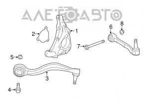 Lower control arm front right Cadillac CTS 14- rwd front