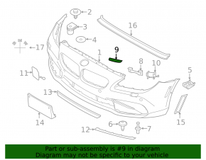 Left headlight washer cap for BMW 6 F06 F12 12-18 Without M6, without m package, bumper cover & trim