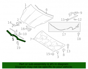 Subaru b9 Tribeca front hood seal
