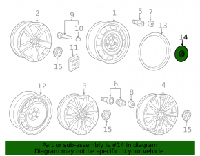 Wheel cap R17 VW Beetle 12-19 inner chrome