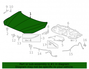 2021-25 Acura MDX bare hood