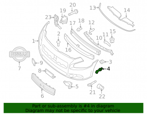 Front bumper mount right wing Nissan Maxima 09-14