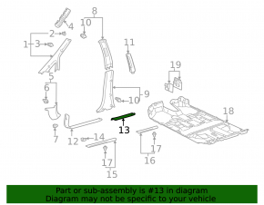 Rear left inner door sill trim for Lexus RX300 98-00
