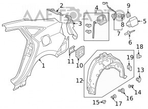 Fuel filler flap lock Honda Civic X FC 16-21