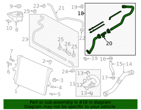 Cooling system return pipe radiator tank Audi Q7 4L 11-15 3.0