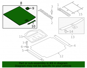 Trunk floor central VW Touareg 11-17 black