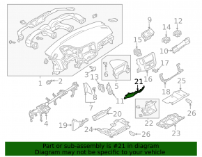 Mitsubishi Outlander 14-21 dashboard trim black, scratches