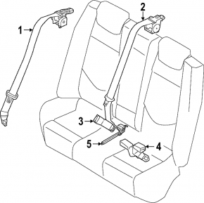 Seat belt 2 row rear right Hyundai Ioniq 5 22-24 dark gray