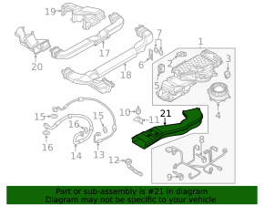 Air duct cooling VVB Audi Q5 8R 13-16 to the fan