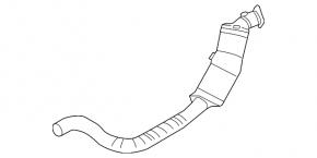 Intake pipe with catalytic converter right Porsche Panamera 10-16 4.8