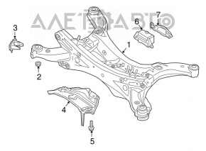 Rear subframe Mazda 3 14-18 BM