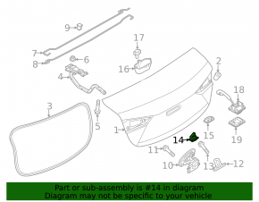 Mazda 3 14-18 BM trunk lid release button