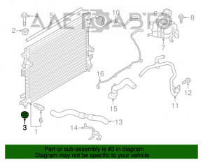 Radiator support lower left Ford Edge 15- rubber