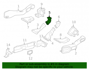 Right VVB cooling duct Lexus NX300h 15-21 from VVB, second