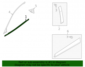 Molding door-glass central front left Mazda CX-5 17-24