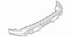 Rear bumper lip Ford Edge 19-24 for parking sensors, ST, ST-Line