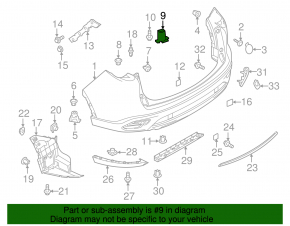 Rear bumper bracket left Mazda CX-9 16- dented