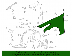 Front right wing Cadillac CTS 14-