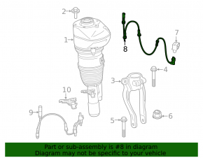 Accelerometer wiring front left BMW 5 G30 17-23 3.0T, 4.4T