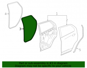 Door Seal Rear Right Buick Encore 13-19