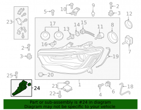 Upper left headlight mount Audi A6 C7 16-18