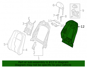 Audi Q7 16-19 rear passenger seat trim, black, worn