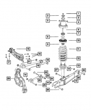 Lower rear left control arm for Chrysler 200 11-14