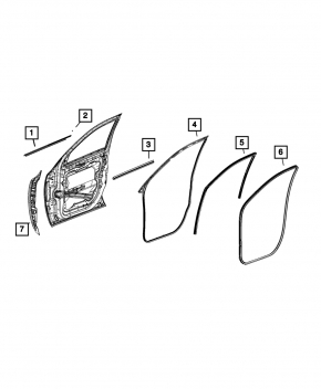 Door seal front left Jeep Grand Cherokee WK2 11-21