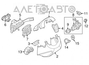Steering column switch VW Jetta 11-18 USA complete, for rain sensor