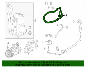 Air conditioning pipe compressor-heater BMW X3 G01 18-21 2.0T