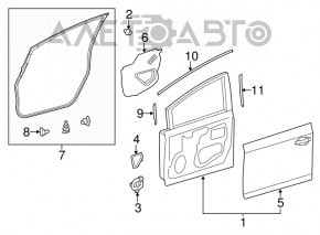 Door assembly front left Toyota Prius V 12-14