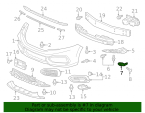 Right front bumper mount for Honda Civic 11-15 2014-15