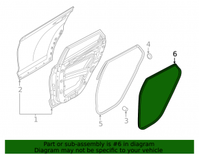 Rear right door seal for Hyundai Tucson 16-21