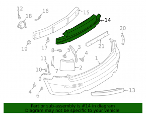 Infiniti FX35 FX45 03-08 Rear Bumper Absorber