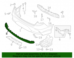 Lower rear bumper trim Hyundai Sonata 18-19 hybrid