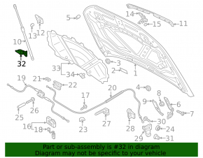 Right hood shock absorber bracket for Audi Q3 15-18 on the body