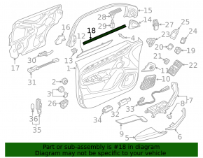 Glass seal inner door front left Audi Q3 8U 15-18