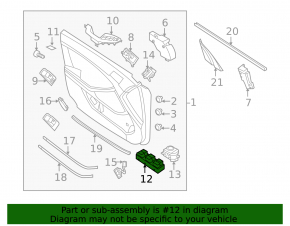 Front left window lift control Kia Optima 11-15 1 auto down