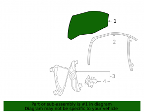 Glass of the front left door Chevrolet Cruze 11-16