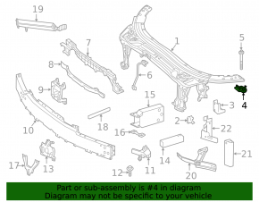Right upper TV bar mount for Mercedes C-class W205 15-21