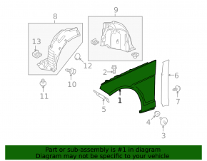 Mercedes W212 10-16 front right wing, aluminum
