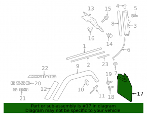 Mudguard rear left G-class W463 G550 19-24 type 1