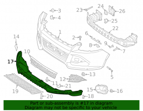 Front Bumper Lip Ford Escape MK3 13-16 prerest