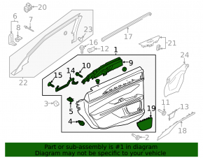 Door trim card rear right Lincoln MKZ 13-16 black with brown armrest