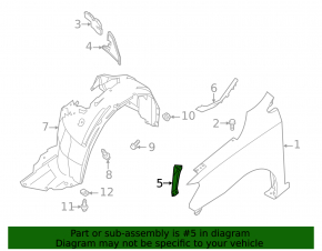 Left wing bracket Nissan Sentra 13-19