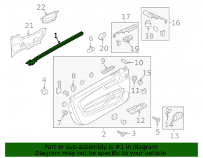 Front left glass seal Ford Mustang mk6 15-