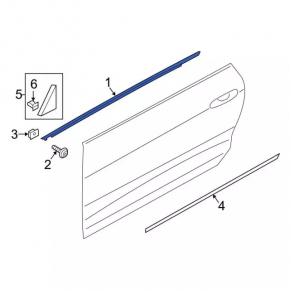 Front left glass seal Ford Mustang mk6 15-